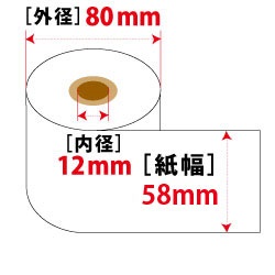 サーマルロール   W58×φ80×コア12mm  HG　(感熱)