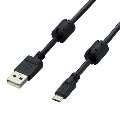 ELECOM U2C-AMBF2U12BK フェライトコア付2A対応microBケーブル