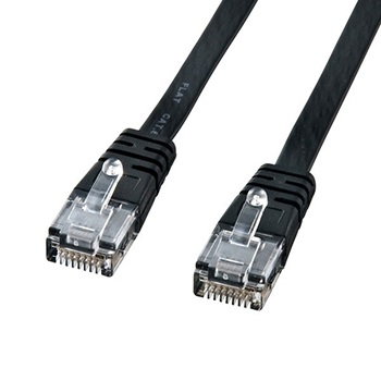 サンワサプライ KB-FL6-10BKN カテゴリ6フラットケーブル10m（ブラック）