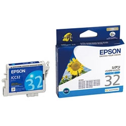 EPSON ICC32 インクカートリッジ シアン 純正