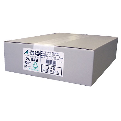 エーワン 28649 レーザープリンタラベル A4判 24面