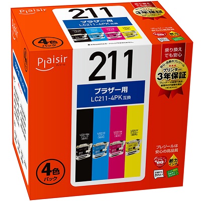 Plaisir PLE-BR211-4P インク 4色パック 汎用品