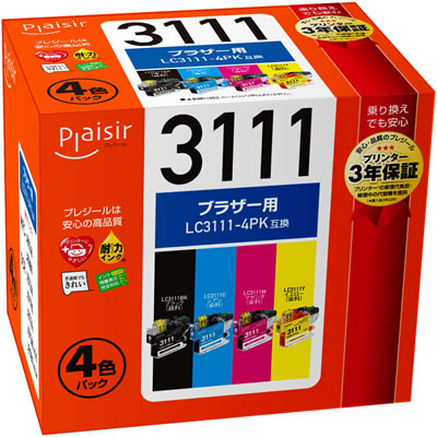 Plaisir PLE-BR3111-4P インク 4色パック 汎用品