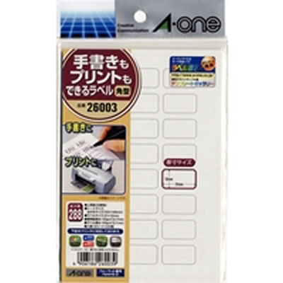 エーワン 26003 手書きもプリントもできるラベル 角型24面