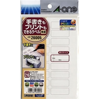 エーワン 26005 手書きもプリントもできるラベル 角型18面