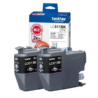 BROTHER LC411BK-2PK インクカートリッジ 2個パック 純正