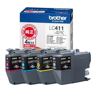 BROTHER LC411-4PK インクカートリッジ 4個パック 純正