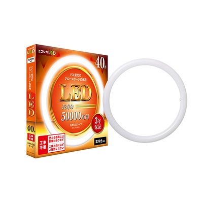 エコリカ ECL-FCL40YL 丸形LED40形/電球色(3000K)/2160lm/Ra83